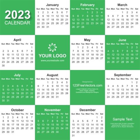 Free 2023 Calendar Adobe Illustrator