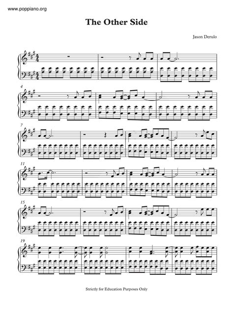 jason derulo the other side sheet music pdf free score download ★