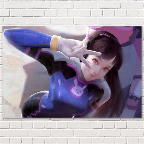 Nuomege Overwatchs Dva Poster Hd Silk Posters Painting Bedroom Wall Art