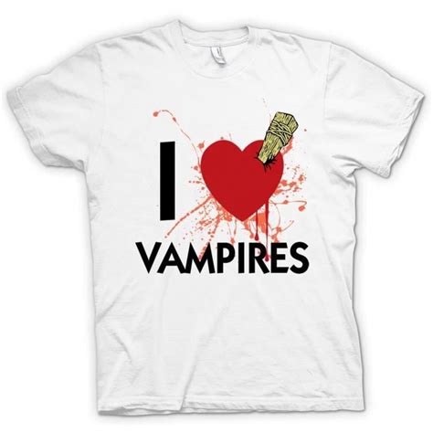 Mens T Shirt I Love Vampires Blanc Achat Vente T Shirt