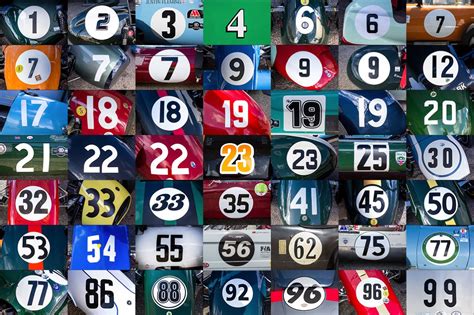 50 Hr Classic Race Car Numbers Graphics ~ Creative Market