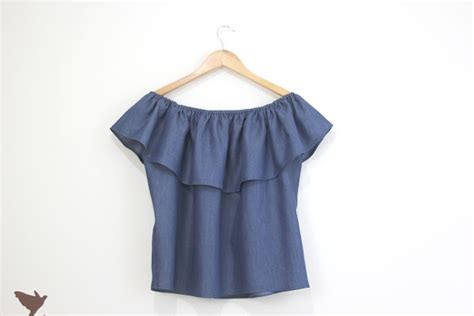 Diy Blusa Sin Hombros Denim Manualidades