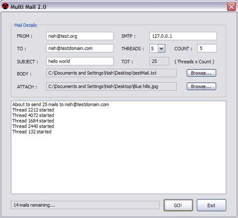 The success of email campaigns depends on having a. MultiMail 2.0 - Freeware SMTP stress testing tool ...