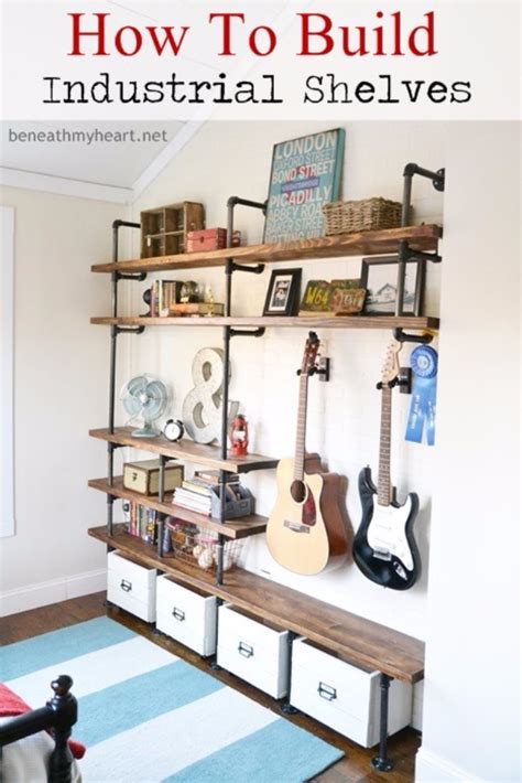 You could cut out plywood in the shape of a tree and place it as a unique shelf against the wall for your kid to store and display stuff. 37 Brilliantly Creative DIY Shelving Ideas