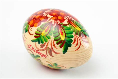 Buy Unusual Handmade Easter Egg Easter Decor Painted Wooden Egg