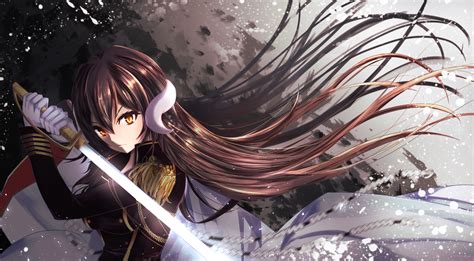 Download 2250x1240 Azur Lane Mikasa Sword Brown Hair Bilan Hangxian