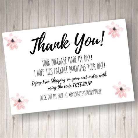 Printed Thank You Cards For Small Business 60 Count Pink Daisy