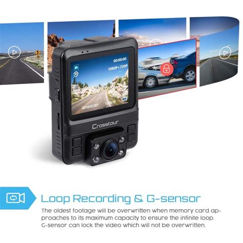 Uber Dual Lens Dash Cam Built In Gps Car Camera Crosstour 1080p Front