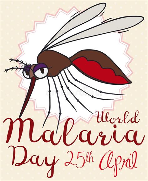 Cartoon Female Mosquito Design For World Malaria Day Vector