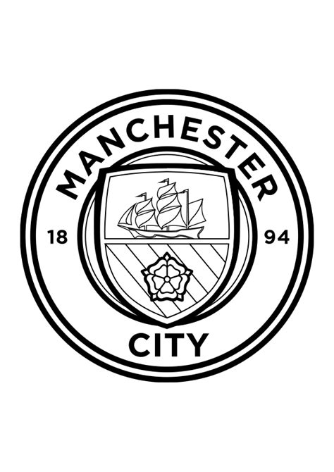 Dibujo Para Colorear El Escudo Del Manchester City Inglaterra