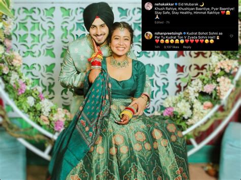 Neha Kakkars Husband Rohanpreet Compliments Her Says Youre More