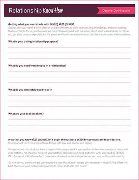 Couples Therapy Free Worksheets