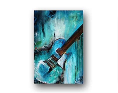 Guitar Painting Abstract Painting Large Original Painting On Canvas