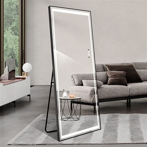 Laiya 65”24” Led Mirror Wall Full Length Mirror With Lights Stand Light Up Body Mirror Tall Full
