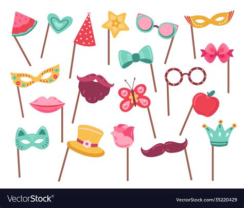 Photo Booth Props Carnival Accessories Royalty Free Vector