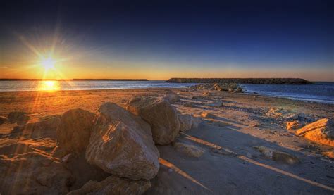 Morning A Beach Is A Geological Landform Along The Shoreli Flickr