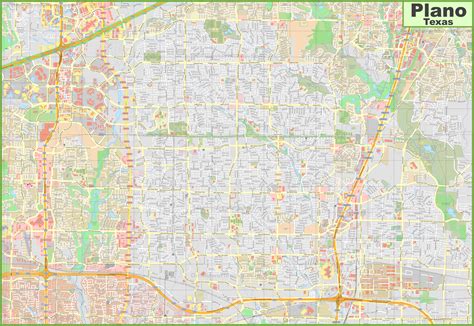Large Detailed Map Of Plano