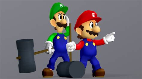 Mario And Luigi Low Poly Kenny L On Artstation At
