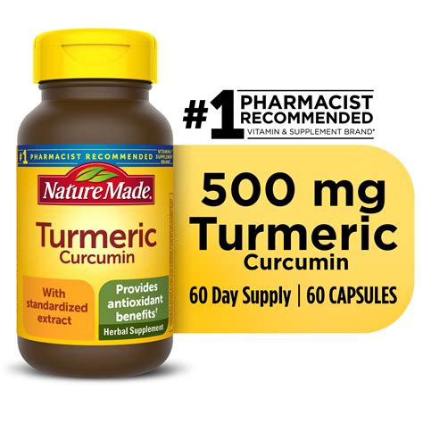 Nature Made Turmeric 500 Mg Capsules 60 Count