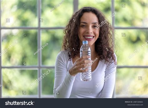 Fitness Woman Drink Water After Exercise Stock Photo 2087184661