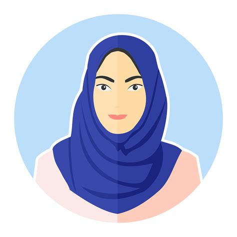 Gambar Vektor Wanita Hijab Kata Hati