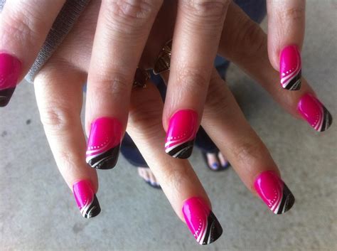 Pin By Stephanie Riggers On My Nail Art Pink Black Nails Nail