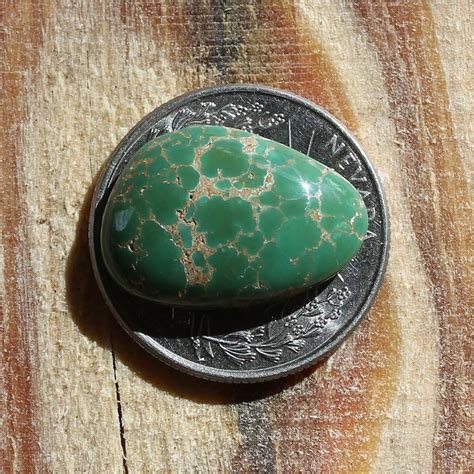 Green Turquoise Cabochon Wspiderweb From Crescent Valley