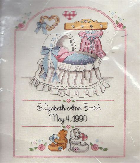 Baby Birth Date Counted Cross Stitch Kit Banar Csl500 Personalize