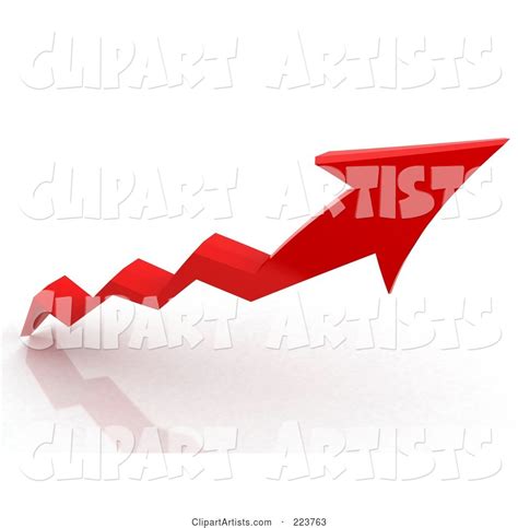3d Red Jagged Arrow Going Up Clipart By Macx