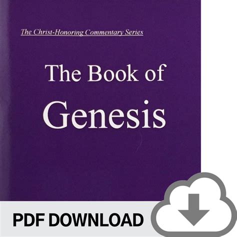 Downloadable Pdf Version Christ Honoring Commentary On Genesis The