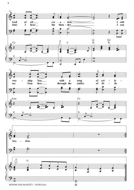 Honor And Majesty Satb Choir With Piano Sheet Music Pdf Download Sheetmusicdbs Com