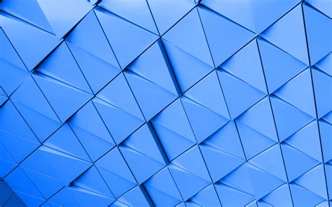 Download Wallpapers Blue 3d Triangles Background 4k 3d Blue