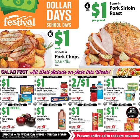 See our weekly ad, browse delicious recipes, or check out our many programs. Festival Foods Current weekly ad 08/21 - 08/27/2019 ...