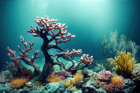 Premium Photo Large Beautiful Coral Reefs At Bottom Underwater Seascape