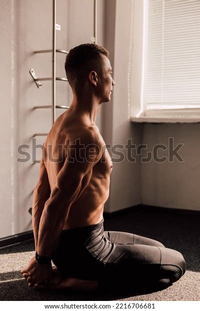 Man Naked Torso Sits On Floor Stock Photo Shutterstock