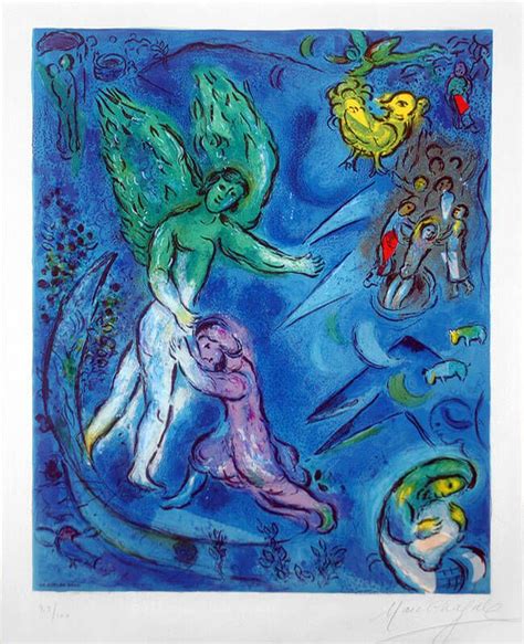Marc Chagall La Lutte Du Jacob Et Du Lange The Fight Between Jacob