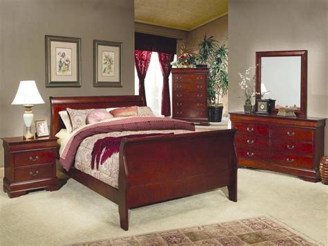 Louis Philippe Cherry Sleigh Bedroom Set From Coaster 200431q