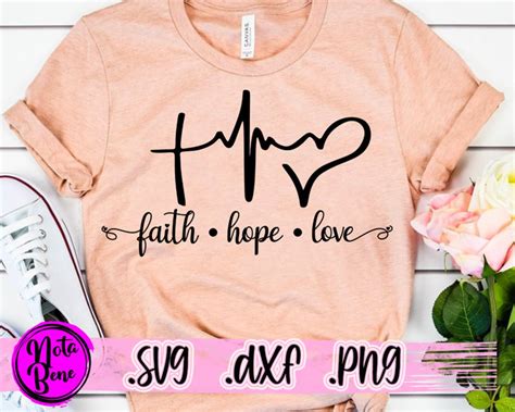 Faith Hope Love Svg Cut File Faith Svg Cross Svg Heart Svg Etsy