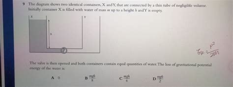 Solved 9 The Diagram Shows Two Identical Containers X And
