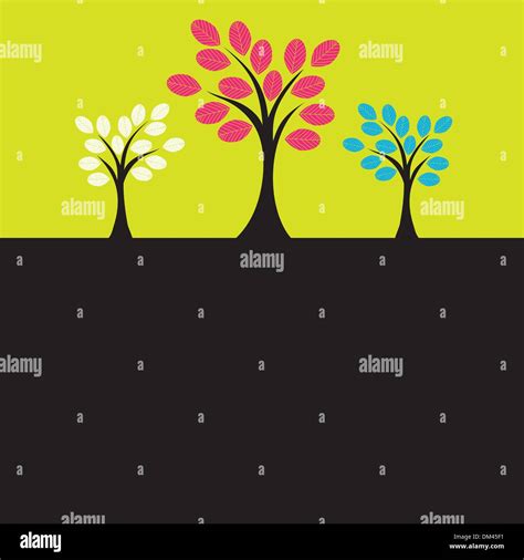 Colorful Tree Vector Illustration Stock Vector Image And Art Alamy
