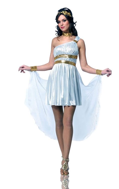 Greek Roman Goddess Queen Costume White Toga Dress Gown Fancy Venus