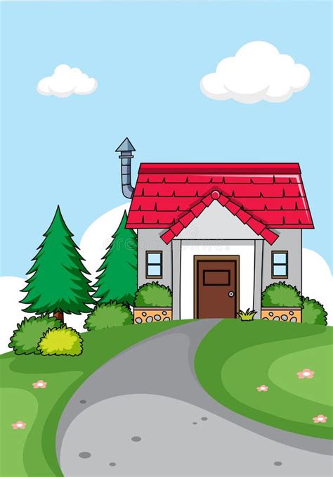 A Simple House Background Stock Vector Illustration Of Isolated