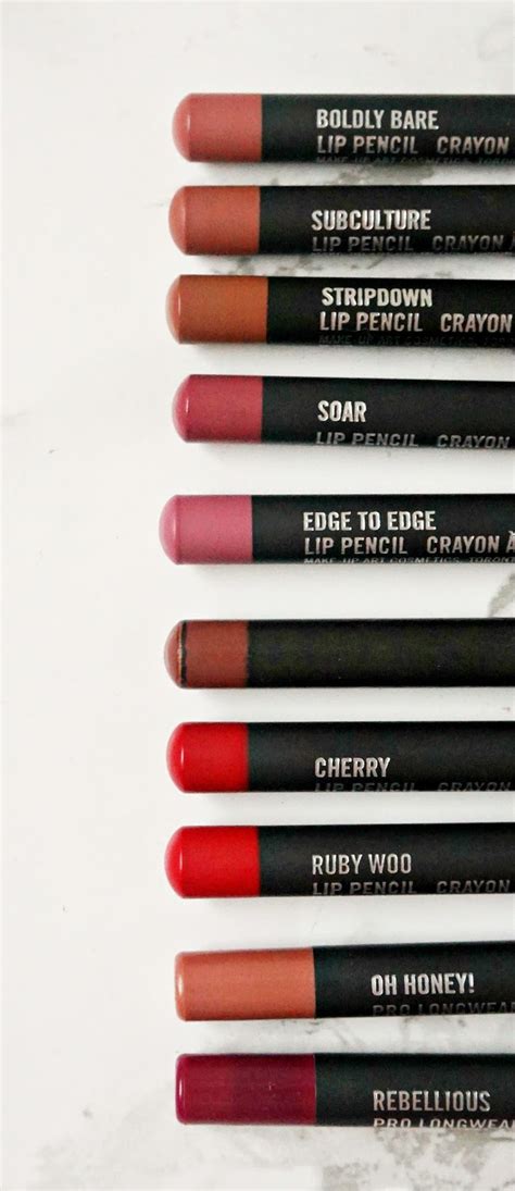 mac lip liner swatches on lips