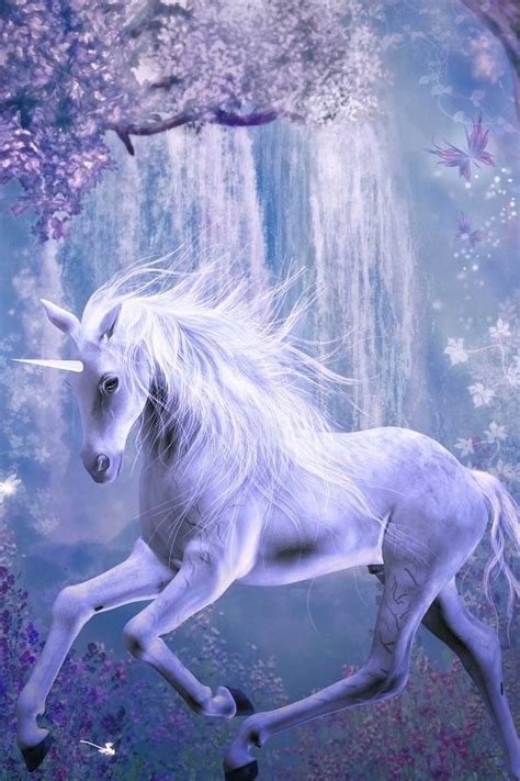 Unicorn Waterfall Unicorn Fantasy Unicorn And Fairies Unicorn Pictures