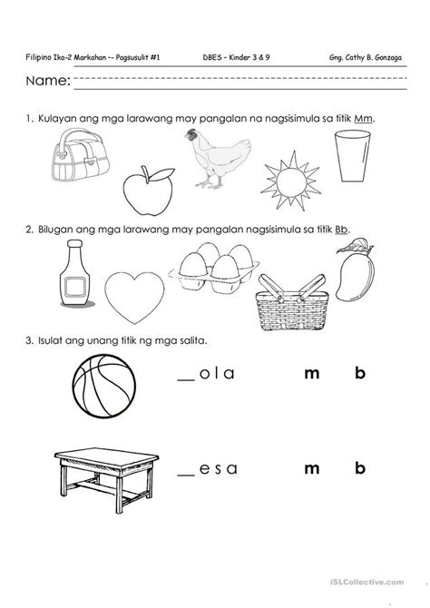 Printable Worksheets For Grade Filipino Worksheets Printable Free