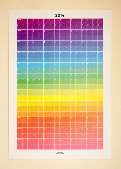 Rainbow Calendar Poster With Images Calendar Poster Color Chart