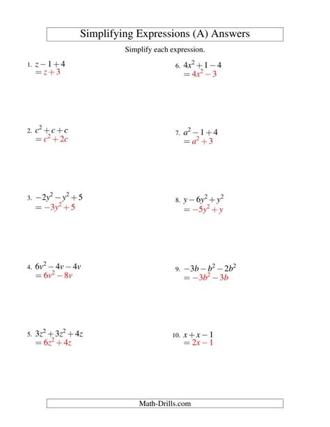 Product of two monomials = (product of their numerical coefficients) × (product of their variable parts). Simplifying Algebraic Expressions with One Variable and ...