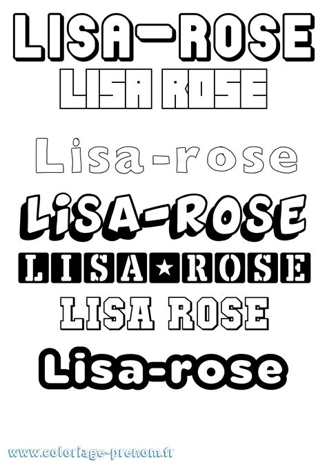 Coloriage du prénom Lisa-rose : à Imprimer ou Télécharger facilement