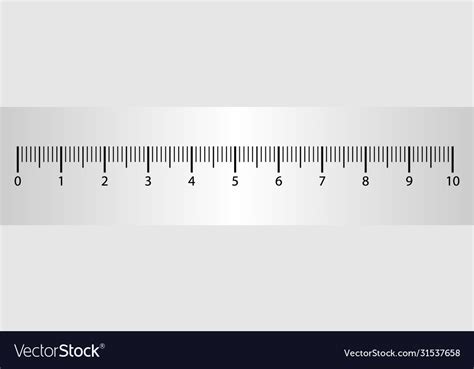 Horizontal Measuring Chart With 10 Centimeters Scale Of Ruler With