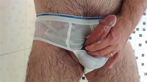 Masturbating With My Wet White Jockey Briefs Underwear